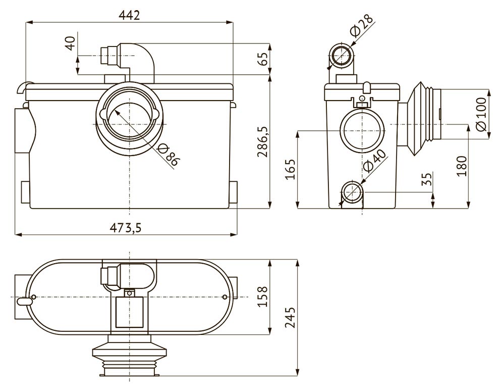 Насосная станция для канализации Unipump SANIVORT 605 DUO – купить c ...