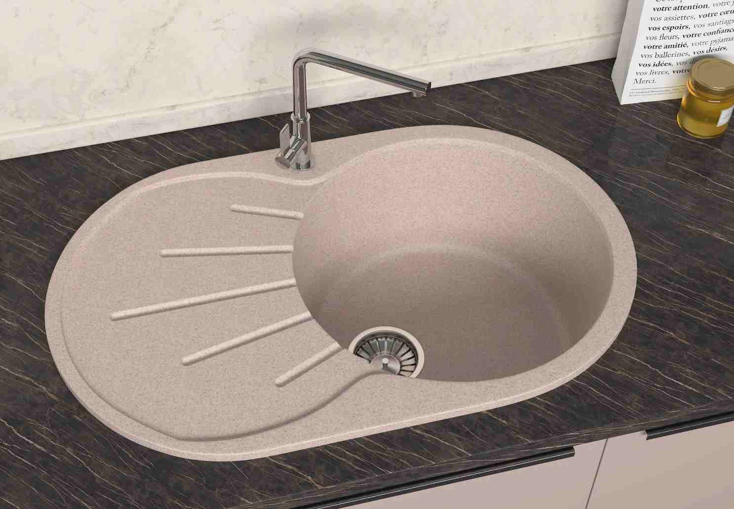 Мойка из искусственного камня GLANZ J110 песочный – купить c доставкой ...