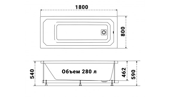 Ванна акриловая Тритон Прага 180x80 - купить по низкой цене в СПБ с ...