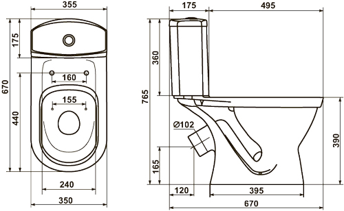 Унитаз компакт Алькор с диагональным выпуском. Интернет-магазин ...