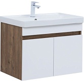 Тумба под раковину Aquanet Оптима 80 дуб рустикальный/белый сатин