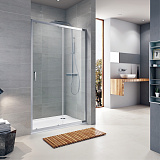 Душевая дверь KOLLER POOL двухсекционная  TREND TD120C 120x1900 прозрачная Transparent  6мм CALC FREE хром