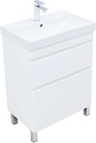 Тумба с раковиной Aquanet Слим 60 напольная 2 ящ. цв.белый сатин