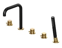 Смеситель на борт ванны Allen Brau Priority 5.31007-GB31 (с внутренней частью) черный/золото