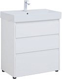 Тумба под раковину Aquanet Nova Lite 75 белый глянец (3 ящика)