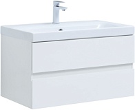 Тумба под раковину Aquanet Беркли 80 белый глянец (2 ящика)