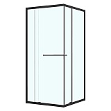 Душевое ограждение Azario MONAKO 1000х1000х1950 сдвижная дверь,  универсальный монтаж, прозрачное стекло 6 мм, профиль черный матовый (AZ-L47-100-MB-CL)