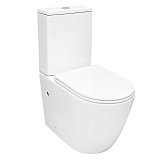 Унитаз-компакт Azario Verona 360х660х800, напольный, безободковый, система смыва "Торнадо", в комплекте с быстросъемным сиденьем микролифт (AZ-8301)