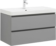 Тумба с раковиной Aquanet Вега 2.0 90 2 ящ. цв.мисти грин (раковина Ирис)