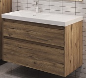 Тумба под раковину Aquanet Nova Lite 2.0 100 дуб рустикальный, левая
