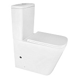 Унитаз-компакт Azario Quadro 365х610х825 напольный, безободковый, с быстросъемным сиденьем микролифт, дюропласт (AZ-2175-1)