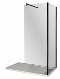Душевое ограждение BAS WALK IN SP+P-100-C-B 100 боковое стекло, без штанги, черный