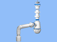 Сифон Ани Грот 1 1/2"*40 с гибкой трубой 40*50(AO110 ), АНИ пласт