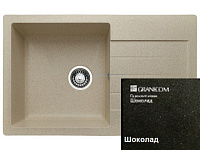Мраморная мойка GRANICOM G018, шоколад