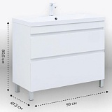 Тумба с раковиной Aquanet Нота New 100 белый глянец