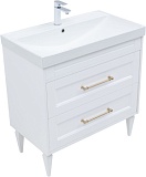 Тумба с раковиной Aquanet Бостон new 80 (Flash) цв.белый сатин, ручки золото