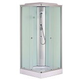 Душевая кабина Loranto 1000х1000х2150 белая, матовое стекло 4мм, поддон 13см, профиль сатин (CS-6411F, 100*100*215)