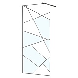 Душевая перегородка Azario Walk-in 1200x1950 в рамке, графический принт, толщина стекла 8 мм, профиль графит матовый (AZ-271-120-MGR-CGP)