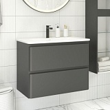 Тумба с раковиной Aquanet Эмбер 105 2 ящ. цв.черный матовый (раковина Urban)