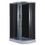 Душевая кабина Loranto 1180х780х2080 левосторонняя, черное заднее стекло, поддон 14 см, тонированное стекло 4 мм, профиль хром матовый (CS-876EATM/B-120)