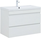 Тумба с раковиной Aquanet Нота new 90 цв.белый глянец