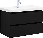 Тумба с раковиной Aquanet Вега 2.0 80 2 ящ. цв.черный (раковина Ирис)
