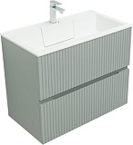 Тумба с раковиной Aquanet Джейн 80 цв.мисти грин (раковина Фортуна)