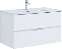 Тумба с раковиной Aquanet Алвита new 90 2 ящ. цв.белый матовый