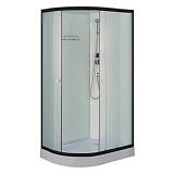 Душевая кабина Loranto 1180х780х2080 правосторонняя, белое заднее стекло, поддон 14 см, матовое стекло 4 мм, профиль черный (CS-877EBTM/W-120)