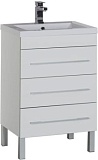 Тумба с раковиной Aquanet Верона 60 белый (напольная 3 ящика)