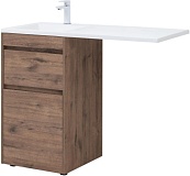 Тумба с раковиной Aquanet Токио 110 L напольная 2 ящика, цв. дуб веллингтон