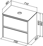 Столешница Allen Brau Activity 70 1.35021.AL акриловый камень альба