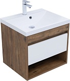 Тумба с раковиной Aquanet Тренд 58 цв. дуб рустикальный/белый сатин