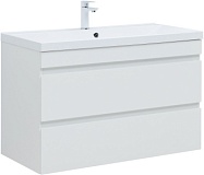 Тумба с раковиной Aquanet Нота new 100 цв.белый глянец