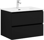 Тумба с раковиной Aquanet Вега 2.0 70 2 ящ. цв.черный (раковина Flat)