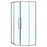 Душевое ограждение Azario SHANGHAI 900х900х1950 четверть круга, прозрачное стекло 6 мм, профиль графит матовый (AZ-S43-90-MGR-CL)