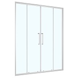 Душевая дверь Loranto 150x190 раздвижная, прозрачное стекло 6 мм, профиль сатин (CS-AB04S-150)