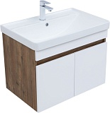 Тумба с раковиной Aquanet Оптима 70 цв. дуб рустикальный/белый сатин