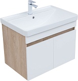 Тумба с раковиной Aquanet Оптима 70 цв. дуб светлый/белый сатин