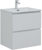 Тумба с раковиной Aquanet Джейн 60 цв.белый матовый (раковина Flat)