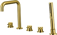 Смеситель на борт ванны Allen Brau Priority 5.31007-GB (с внутренней частью) золото браш