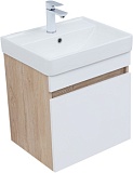 Тумба с раковиной Aquanet Оптима 50 цв. дуб светлый/белый сатин