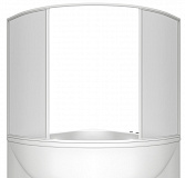 Шторка для ванны Bas Дрова 1600, 4 створки (пластик), Россия