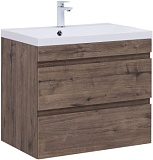 Тумба с раковиной Aquanet Нота new 75 цв.дуб веллингтон табак