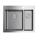 Кухонная мойка Omoikiri Akisame 60-2-IN-L нержавеющая сталь