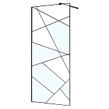 Душевая перегородка Azario Walk-in 900x1950 в рамке, графический принт, толщина стекла 8 мм, профиль черный матовый (AZ-271-90-MB-CGP)