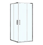 Душевое ограждение Loranto NEO 90x90x190 прозрачное закаленное стекло 5 мм, профиль серебро, без поддона (CS-21809)