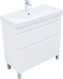 Тумба с раковиной Aquanet Слим 80 напольная 2 ящ. цв.белый сатин