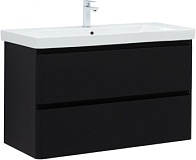Тумба с раковиной Aquanet Эмбер 105 2 ящ. цв.черный матовый (раковина Luxury)