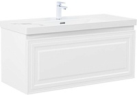 Тумба с раковиной Aquanet Агата 110 1 ящ. цв. белый сатин